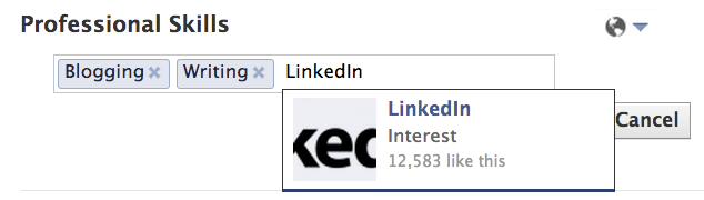 Facebook is interested in LinkedIn Skills