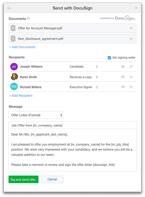 SmartRecruiters Docusign Integration